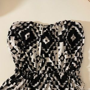 Strapless Black and White Dress